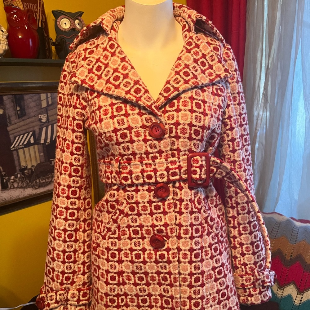 Pink Martini Red and White Textured Jacket